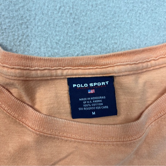 Polo Sport Ralph Lauren T-Shirt Mens Medium Orange Bait and Tackle Key West - Picture 8 of 9